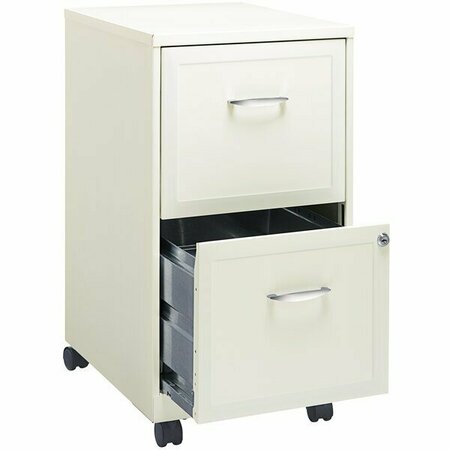 HIRSH INDUSTRIES 19156 Space Solutions SOHO Pearl White Mobile Two-Drawer Vertical File Cabinet 42019156